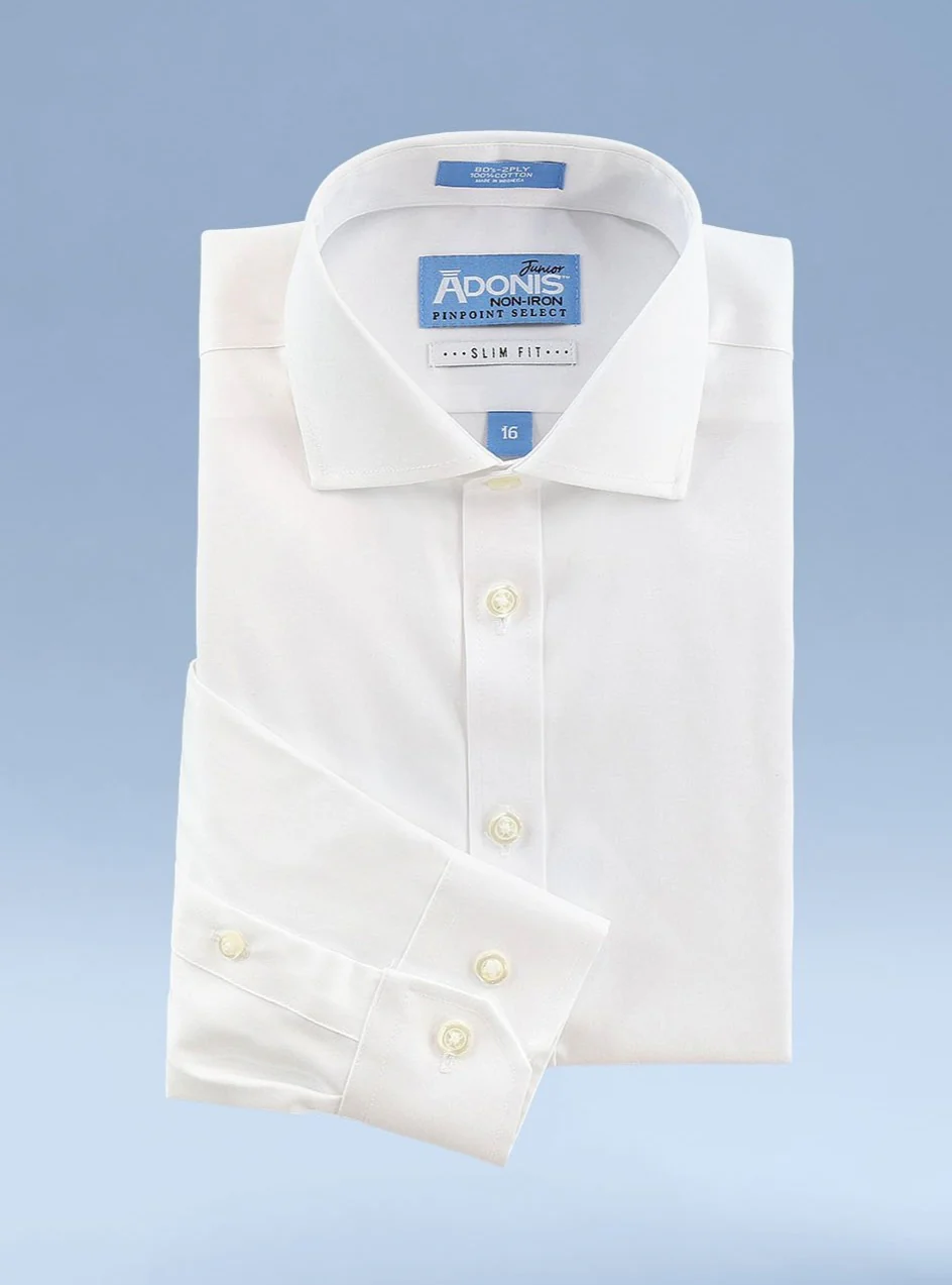 Adonis Boys Non Iron 100% Cotton Pinpoint Shirt