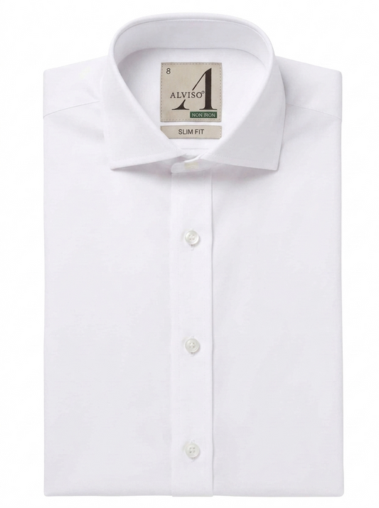 Alviso Boys 100% Cotton Pinpoint Cutaway Collar Shirt