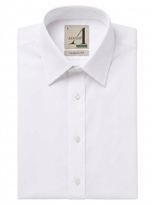 Alviso Boys 100% Cotton Pinpoint Spread Collar Shirt